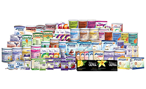 Image of all the products in the Nutricia Metabolics family.